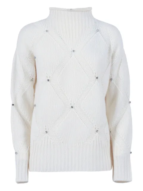 Kangra diamond-pattern embellished sweater White 295059