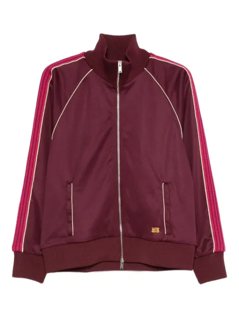 Wales Bonner striped-panel zip-up track top Red MA25JE13JE10350