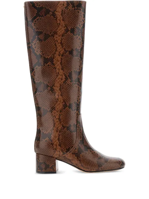 TWINSET 50mm snake-print block-heel boots Brown 252TCP248