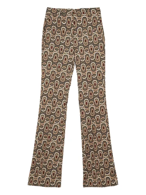 MALIPARMI geometric-pattern flared trousers Brown JH105060169