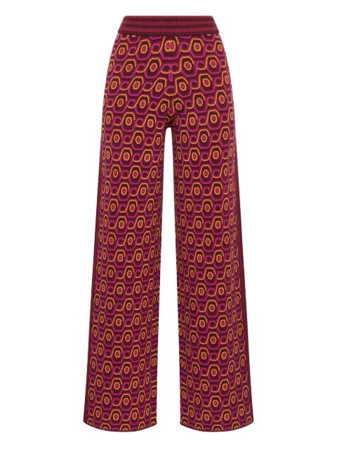 MALIPARMI geometric-pattern wide-leg trousers Red JH804978207
