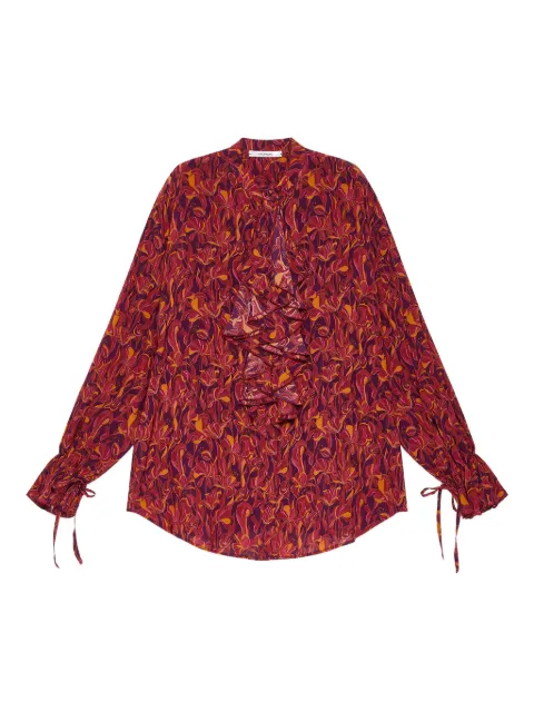 MALIPARMI ruffled floral-print blouse Red JM556250653