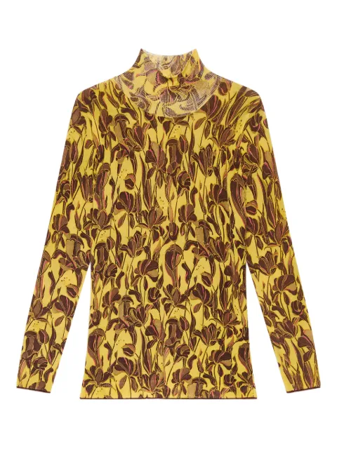 MALIPARMI floral-print turtleneck top Yellow JQ510478200