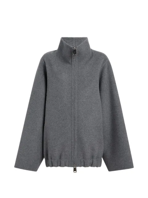 KHAITE Garret high-neck zip-front jacket Grey 6182547249