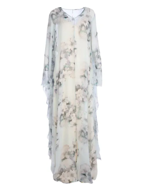 Alberta Ferretti floral-print maxi dress Neutrals A04406649