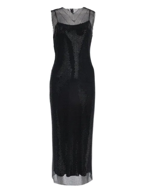 Alberta Ferretti mesh-paneled midi dress Black A04476646