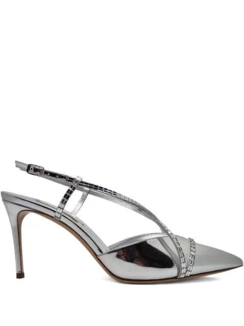 Casadei crystal-embellished slingback pumps Silver 1H040A0801T0524