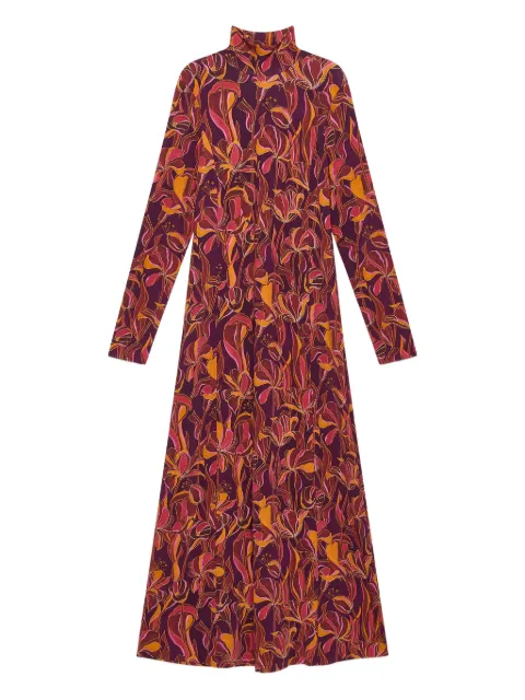MALIPARMI floral-print mock-neck maxi dress Red JF668470655