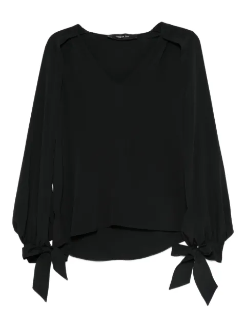 Federica Tosi tie-cuff V-neck top Black 31102304