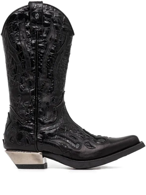 NEW ROCK 40mm leather boots Black M7921S1