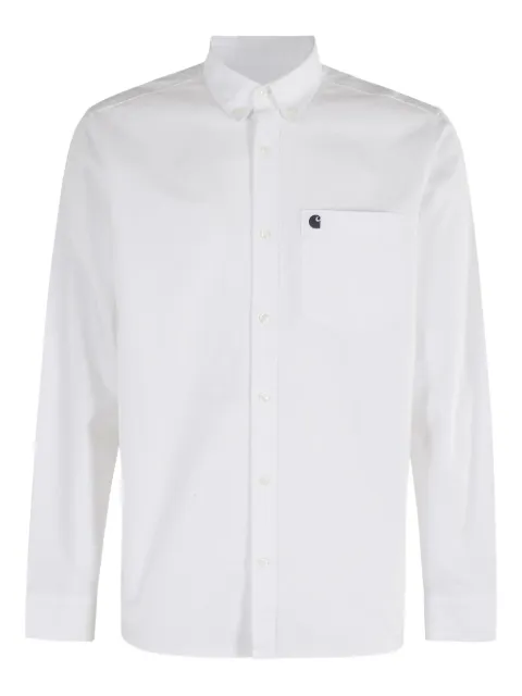 Carhartt WIP logo-pocket Oxford shirt White I030799