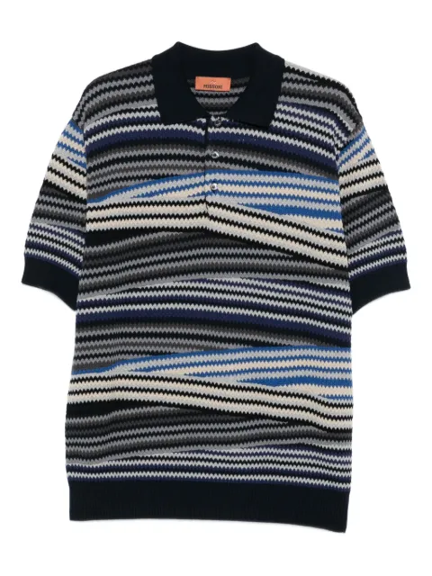 Missoni striped zig-zag polo shirt Black US25W20BBK01CT