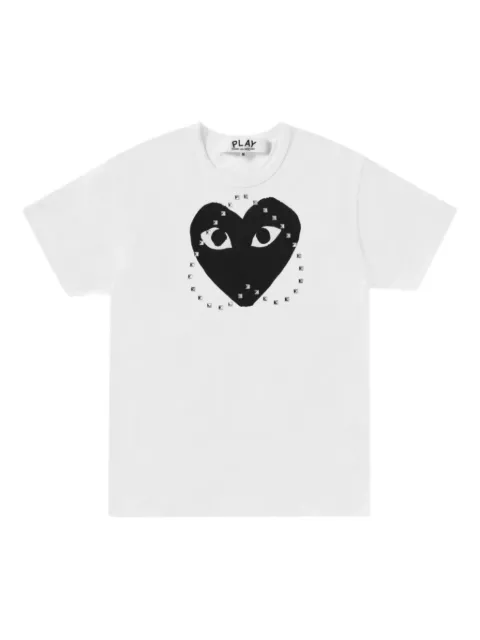 Comme Des Garçons Play logo-print studded-embellishment T-shirt White P1T804