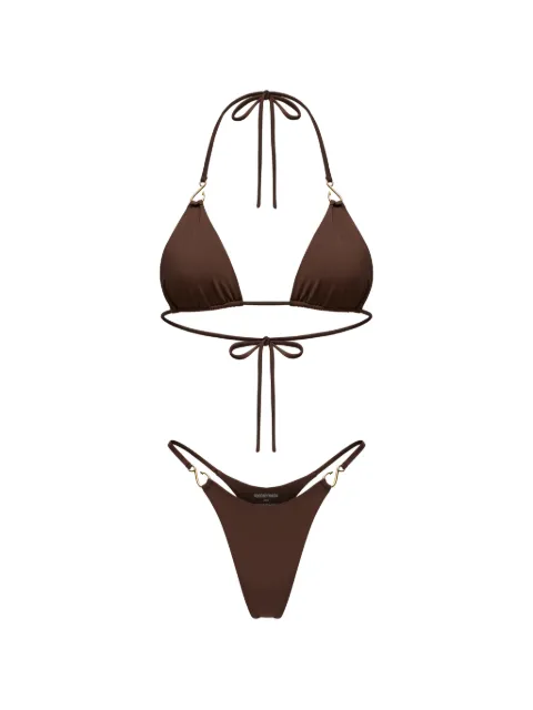 KOROBEYNIKOV hook-detail bikini Brown 218LBSTBCHR26
