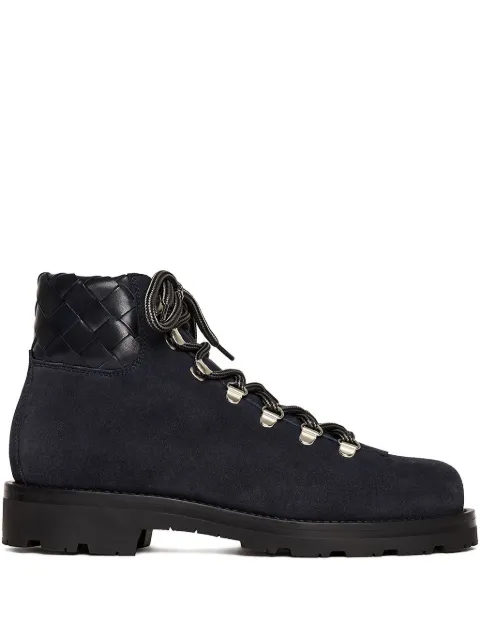 Scarosso Catherine woven-panel lace-up boots Black CATHERINEBOOTNAVSUED