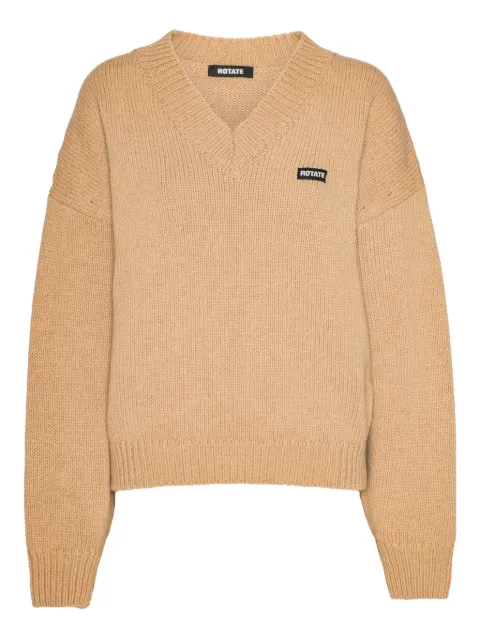 ROTATE BIRGER CHRISTENSEN V-neck wool sweater Brown 1147631753