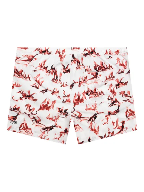 Ksubi Burnt Board-print drawstring shorts White MPF23WA004