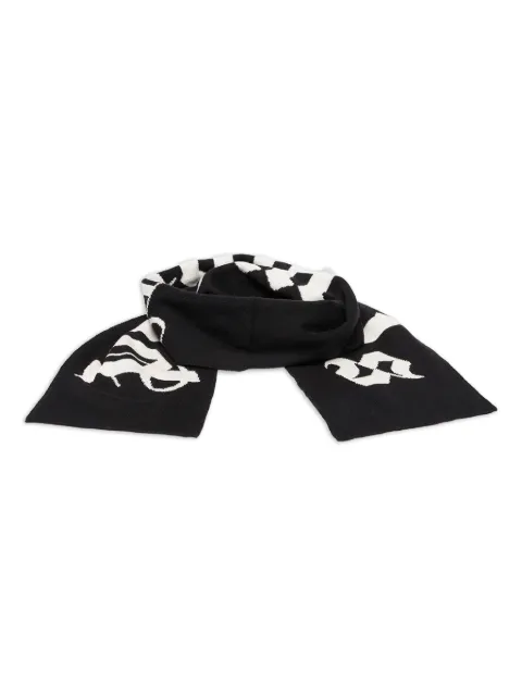 Palm Angels logo-jacquard knit scarf Black PBMA008C99KNI0021003