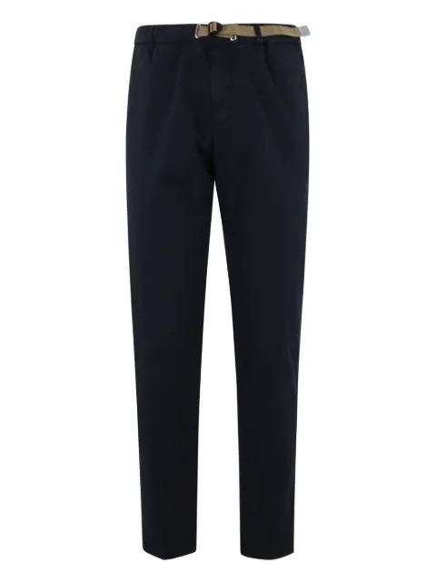 White Sand buckle-fastening cotton-blend trousers Blue 25WSU6605097