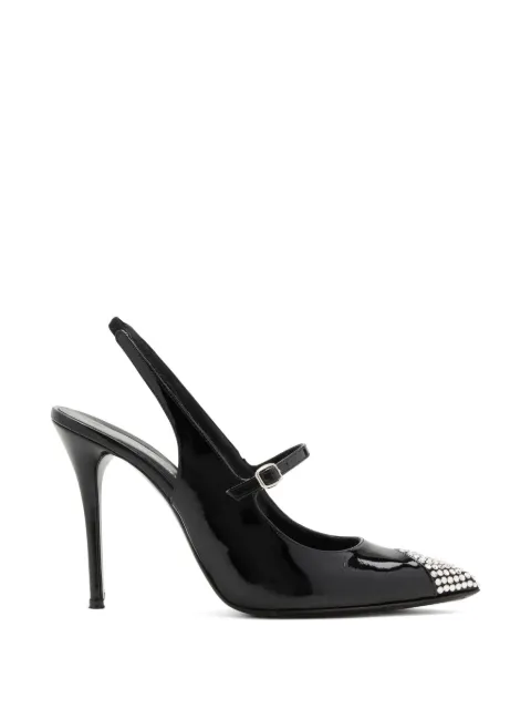 Alessandra Rich embellished slingback sandals Black FABS2049SV001