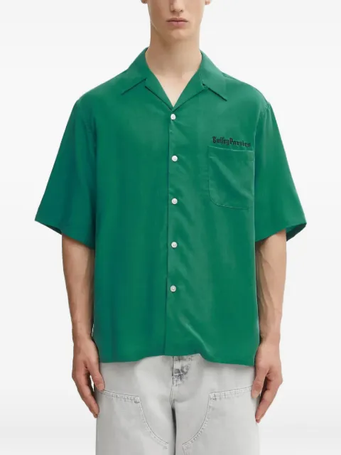 WACKO MARIA embroidered pocket shirt Green 25SSWMSOC06