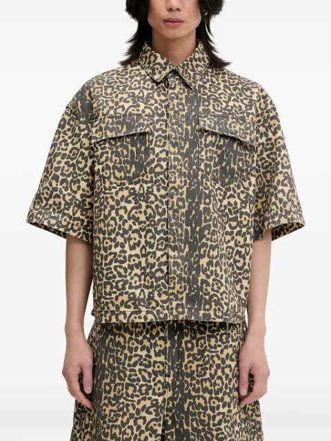 RHUDE flap-pocket animal-print shirt Black RHSS25SR05012
