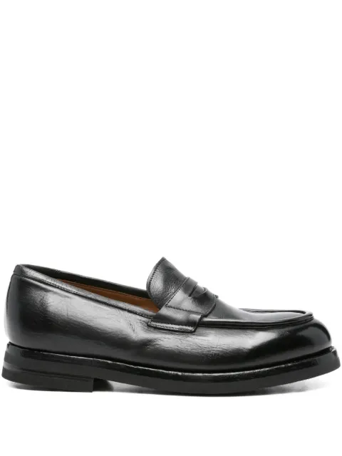 Green George penny leather loafers Black 2068