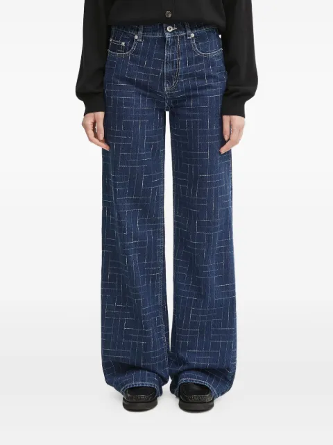 Kenzo grid-pattern jeans Blue FF62DP2176V3