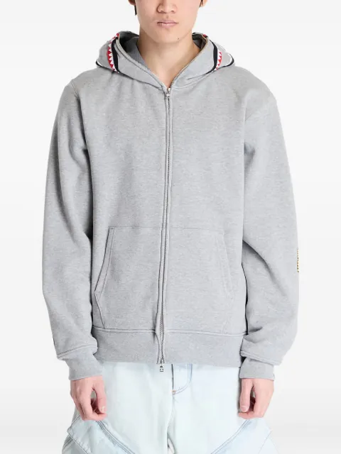 A BATHING APE® shark-hood zip-up hoodie Grey 001ZPK701006M