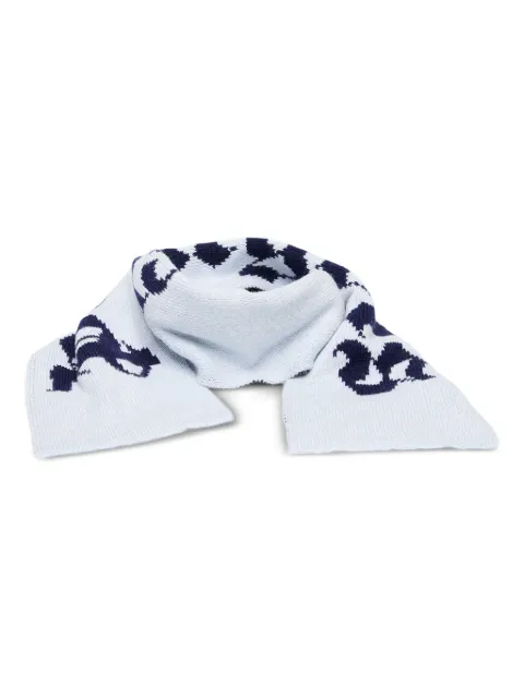 Palm Angels logo-jacquard knit scarf White PBMA009F25KNI0014046