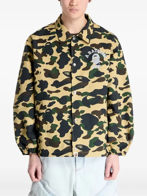 A BATHING APE® logo-print camouflage-pattern jacket Yellow 001LJK701005MYEL