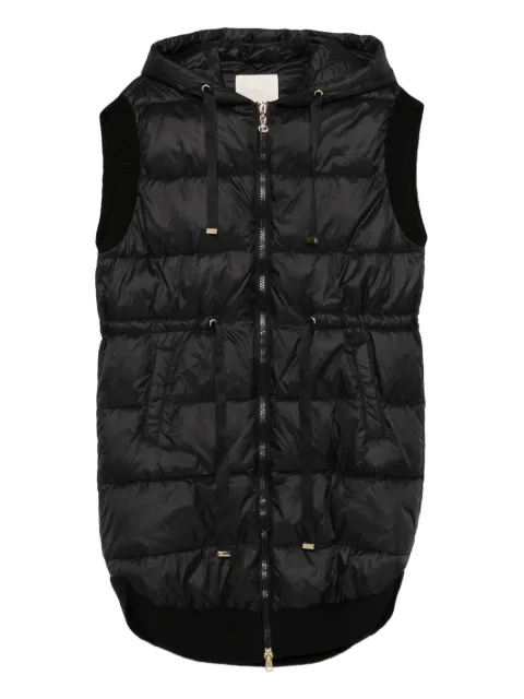 TWINSET hooded quilted vest Black 252TP2172