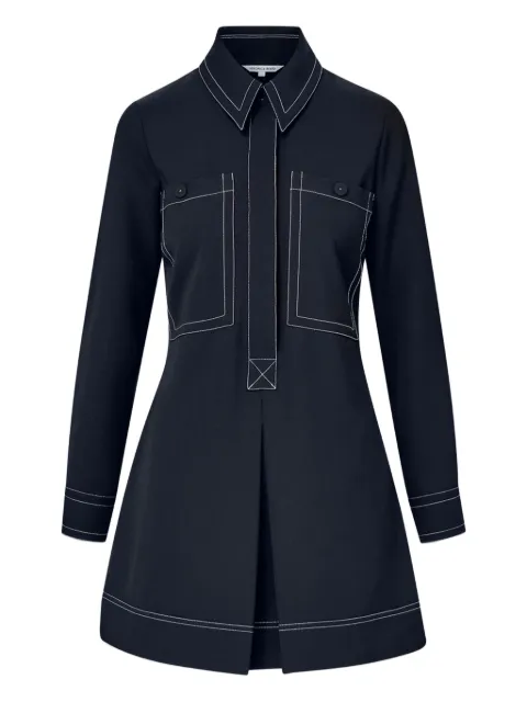 Veronica Beard contrast-stitch shirt mini dress Blue 2507CP3221718