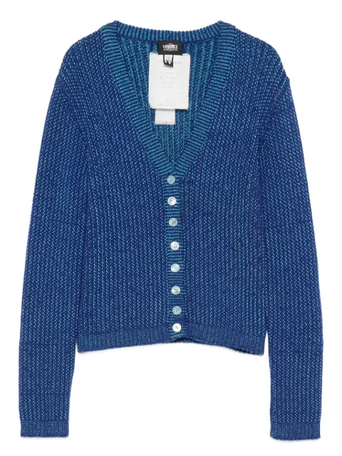 Versace Pre-Owned 2001-2002 ribbed-knit cardigan Blue VE290TL
