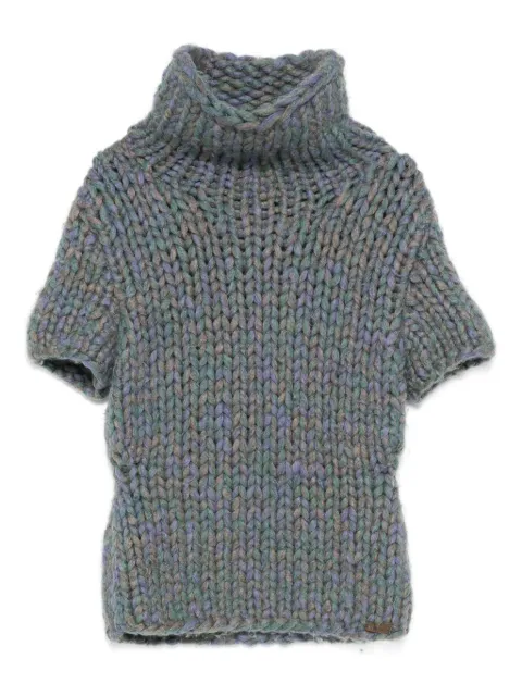 CHANEL Pre-Owned 2000s high-neck short-sleeve sweater Grey CH780TK