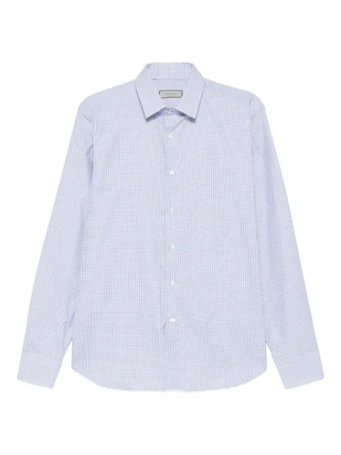 Canali checked cotton shirt Blue NCLX0A1GR03630