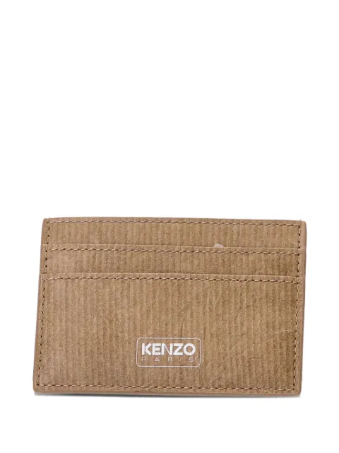 Kenzo ribbed-texture leather card holder Neutrals FF62PM100L06