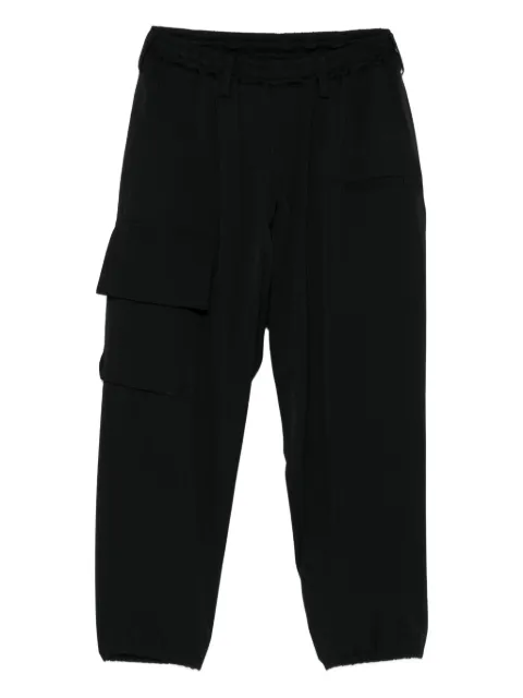 Yohji Yamamoto elasticated-cuff cargo pants Black HLP02140