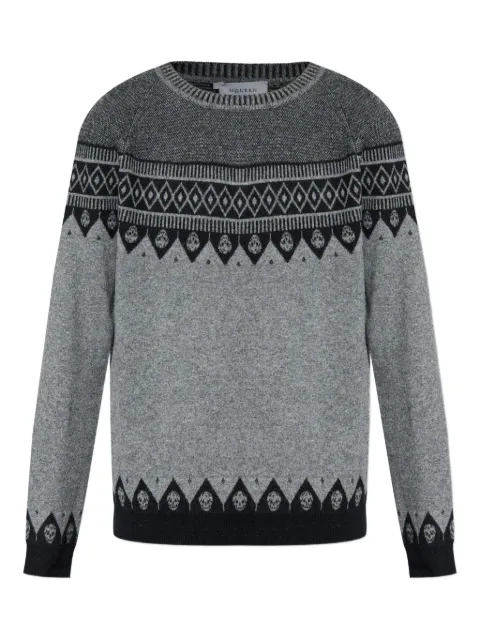 Alexander McQueen skull-motif wool sweater Grey 839663