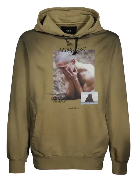 ISO.POETISM print cotton hoodie Grey H5G1NESOF016