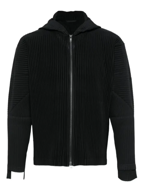 Homme Plissé Issey Miyake fully-pleated zip-up hoodie Black HP58JL07115