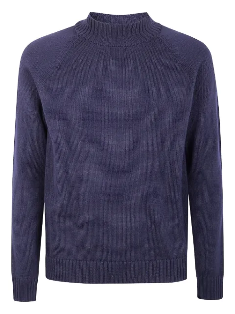 Zanone crew-neck raglan-sleeves sweater Blue 810188ZR229