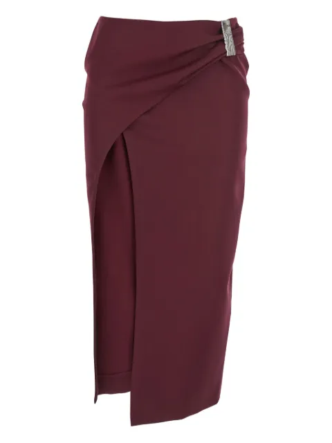 The Attico draped-front midi skirt Red 251WCS00281WWW065AA