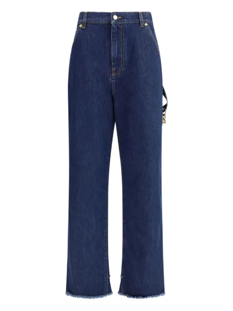 DARKPARK chain-embellished frayed jeans Blue WTR58DBL03W019