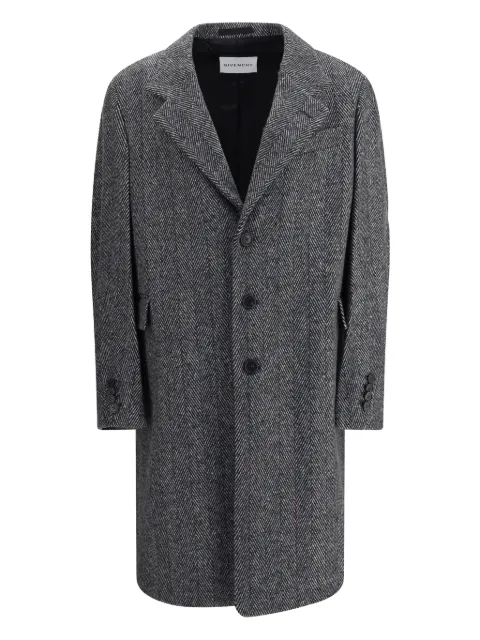 Givenchy herringbone-pattern notched-lapel coat Grey BMC090165K