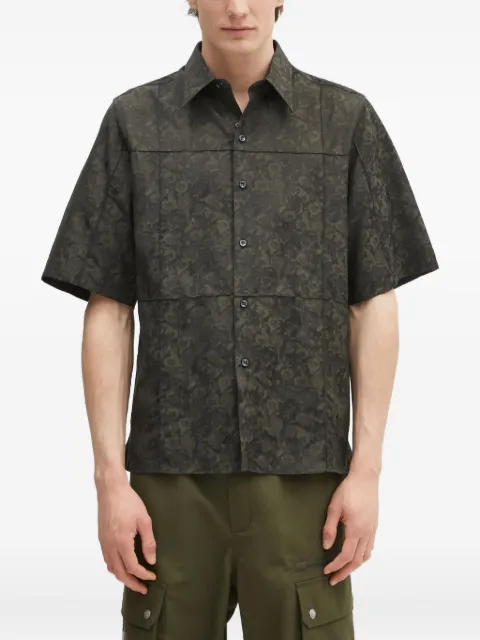 Wales Bonner floral-print panelled shirt Green MS25SH02VI01899