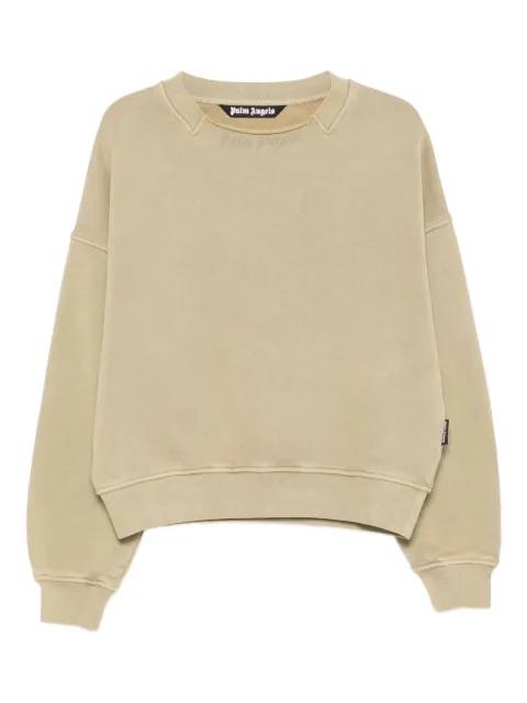 Palm Angels crew-neck cotton sweatshirt Green PMBA08KF25FLE001
