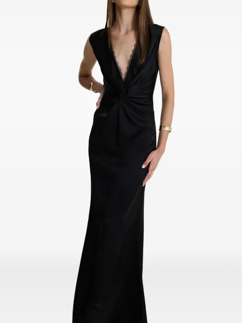 MOOS STUDIO Noir Elegance twist-necklace dress Black MOOS166