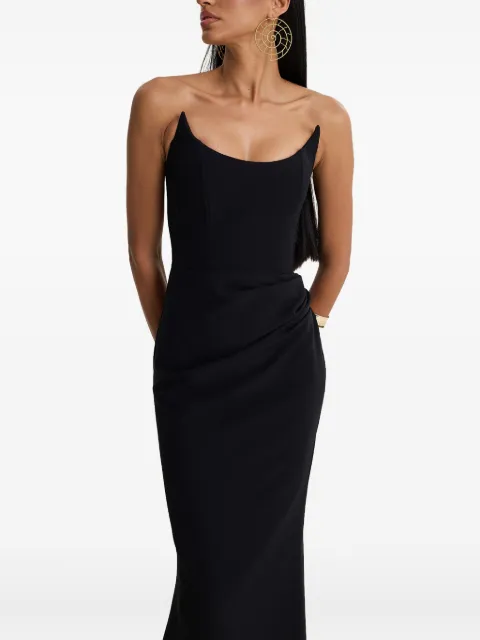 MOOS STUDIO strapless corseted gown maxi dress Black MOOS164