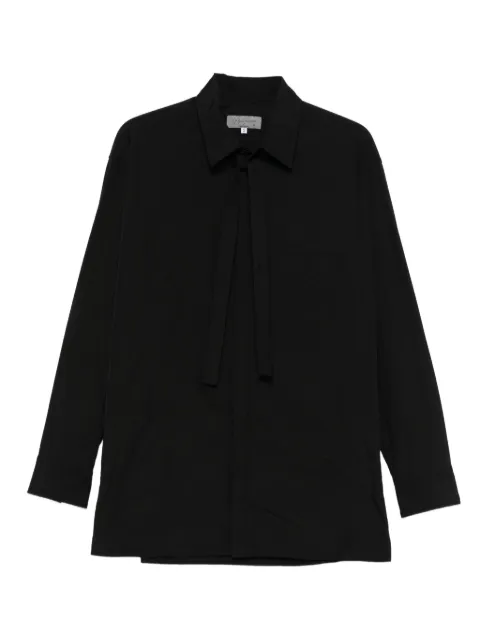 Yohji Yamamoto tie-neck pocket shirt Black HLB05001